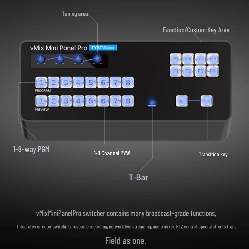 Tianyingshitong VMIX Mini Production Control Panel with PTZ Joystick