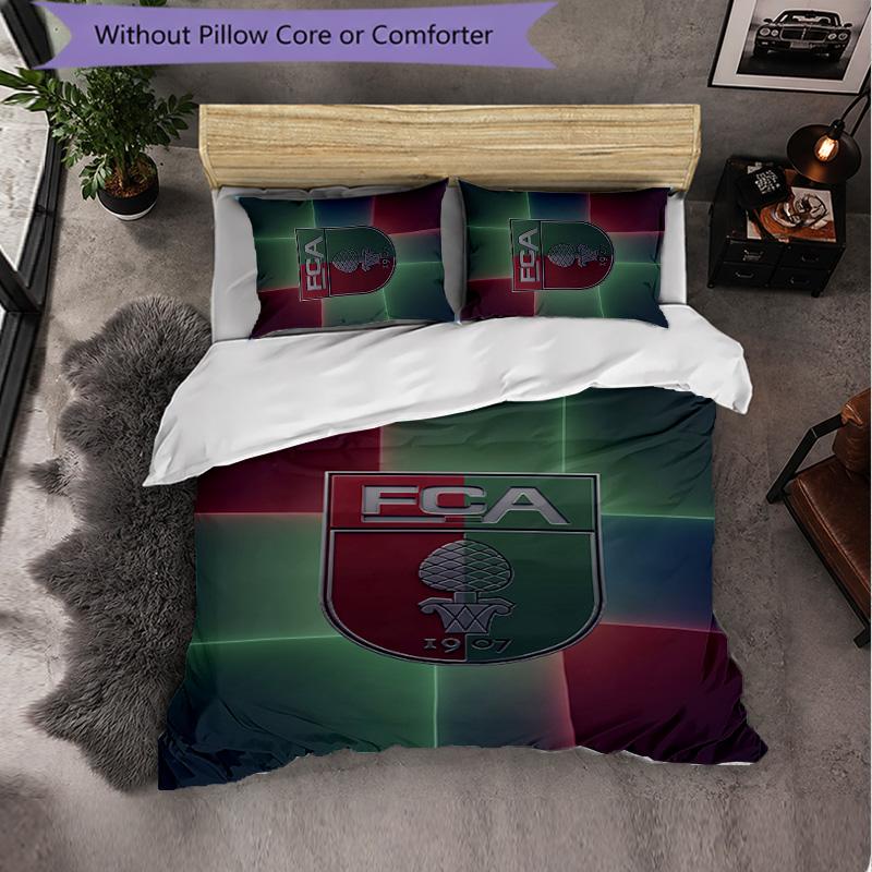 FC Augsburg FC Themed Bedding 3Pcs Duvet Cover Set Decorative Bed Linen For Teen Room Home Decoration