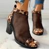 Spring and Summer Footwear Plus Size High-heeled Sandals Fish Mouth Back Zipper Cold Boots Women's Shoes