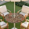 Outdoor Round Table Cover With Geometric Waterproof Elastic Edge Patio Garden Dining