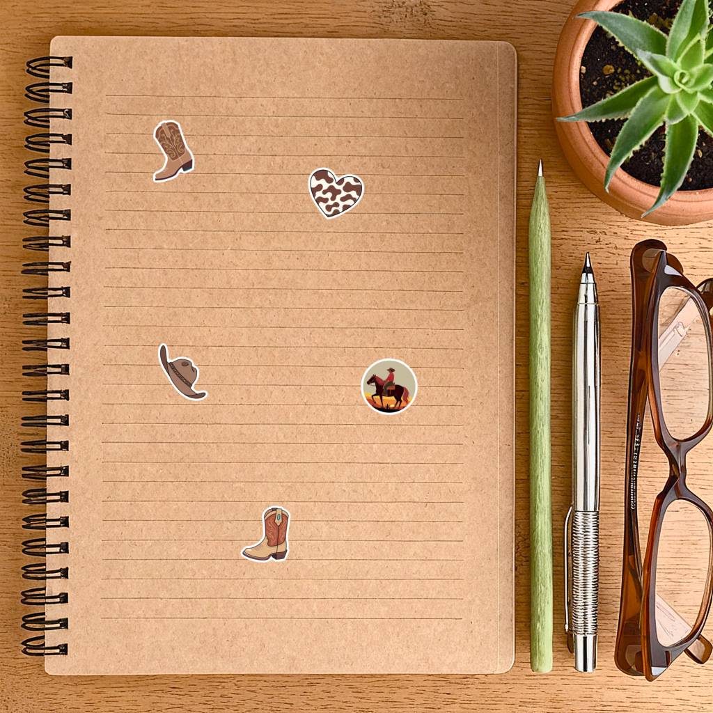 35pcs Rustic Country Stickers Vintage Western Animal Stickers Sticker Pack For Guitar DIY Skateboard Laptop Luggage Decor