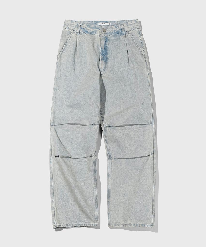 KIIMUIR Semi-Wide Parachute Denim Pants_Sky Blue