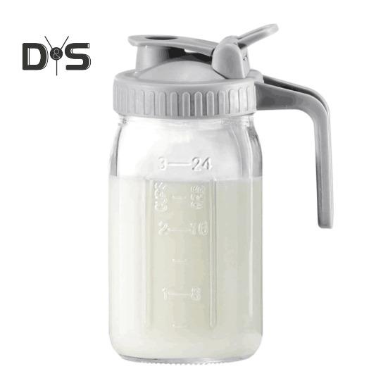 Cold Brew Coffee Maker 32oz/64oz Glass Pitcher with Stainless Steel Filter Wide Mouth Mason Jar Pitcher for Iced Tea Lemonade