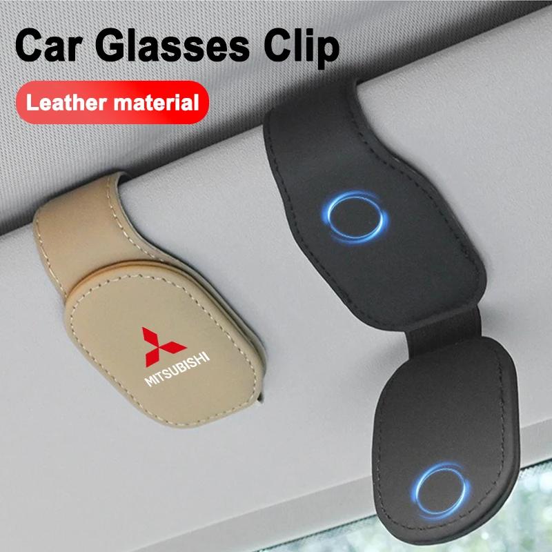 Car Sunglasses Clip Holder for Mitsubishi All Models Outlander Lancer ASX Pajero Glasses Card Ticket Storage Accessories