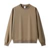 Heavyweight 420g Fleece-Lined Cotton Pullover Sweatshirt Unisex Oversized Casual Round Neck Top