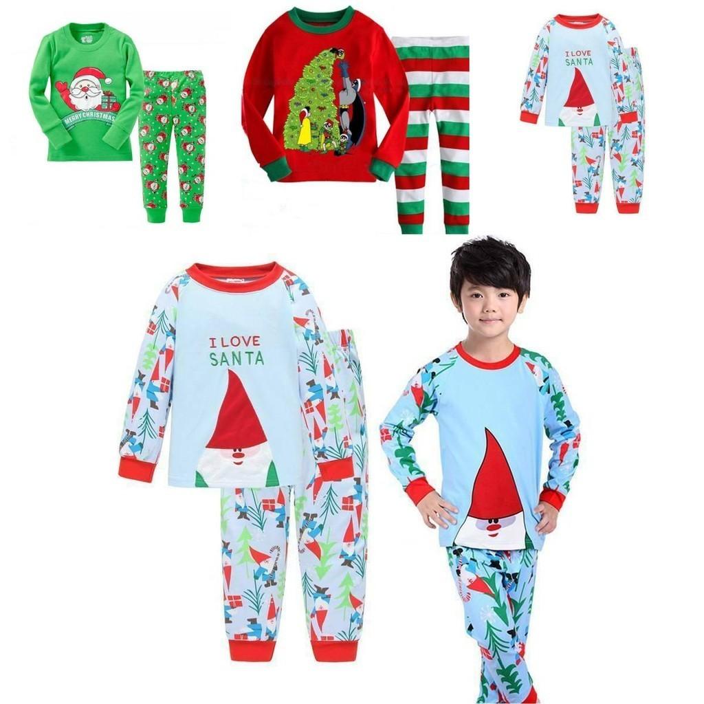 Очаровательный детский рождественский пижамный комплект из мягкой хлопковой смеси, идеально подходящий для всех сезонов