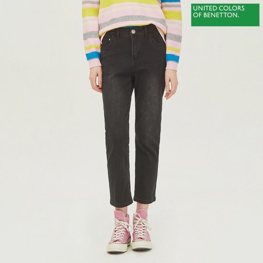 Benetton Benetton Pocket Point Straight Fit Denim Pants Badp11311 Bk