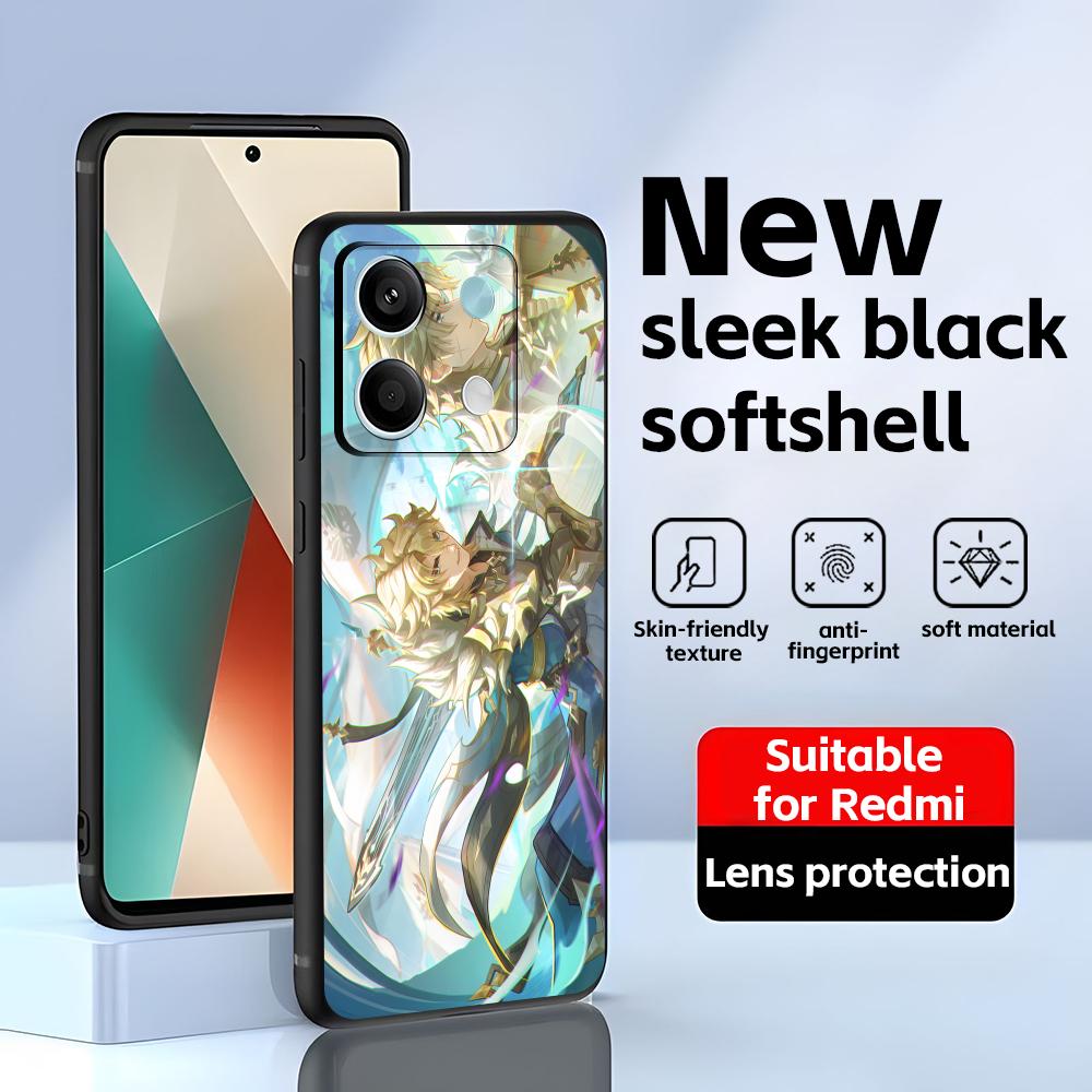 Genshin impact Варка Чехол для телефона Для Redmi Note 14 13 12 11 Pro Plus S 5G 14C A3 Мягкий черный чехол для телефона
