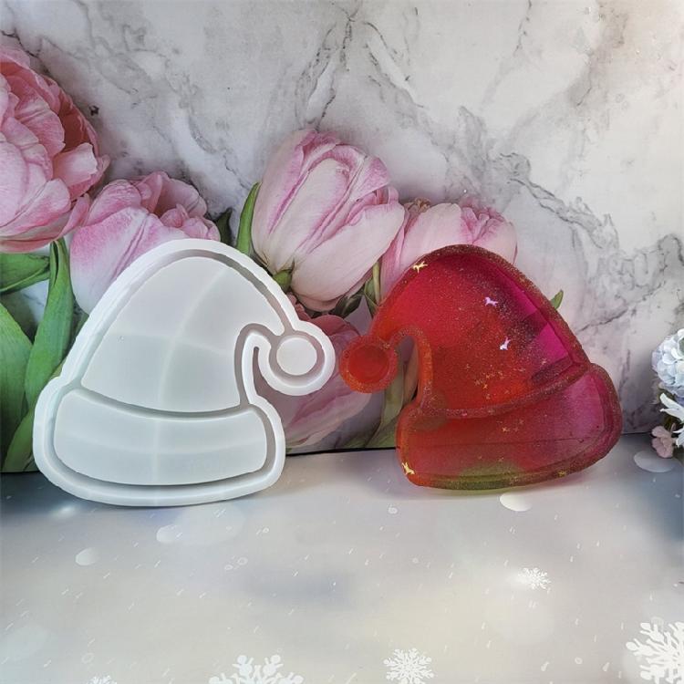 Креативные формы для resin art, силиконовые формы для рукоделия, форма в виде рождественской шапки, формы для подноса для украшений, уникальная форма для тарелки, силиконовая текстура