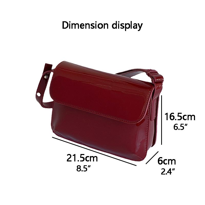 Retro Patent Leather New Women's Underarm Bag Fashion Small Square Shoulder Messenger Bags Casual All-match Handbags
