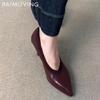 Острый носок женские туфли на высоком каблуке сексуальные элегантные туфли из неглубокой кожи женские 2025 тренд зимняя мода платье прогулочные Zapatillas