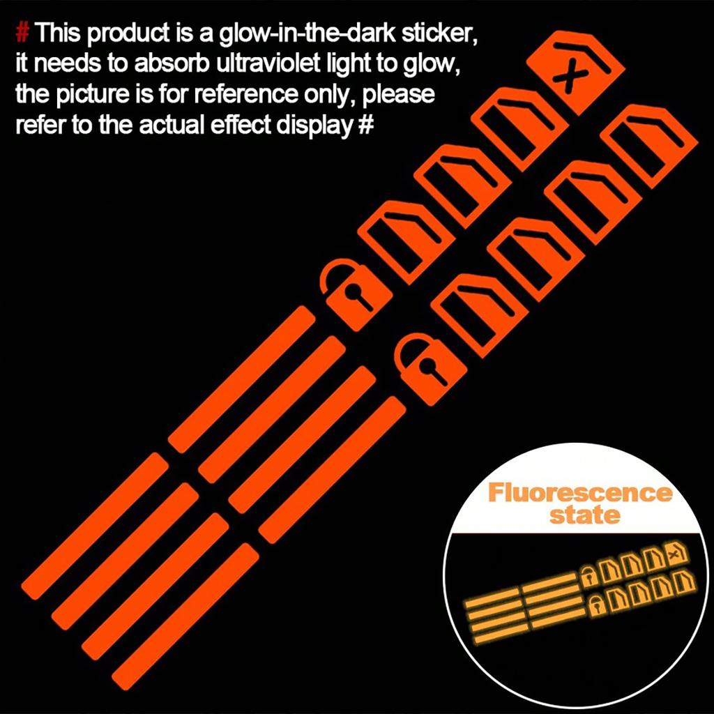 18pcs Car Window Control Button Luminous Stickers, Auto Interior Glow-In-The-Dark Waterproof Durable Decals