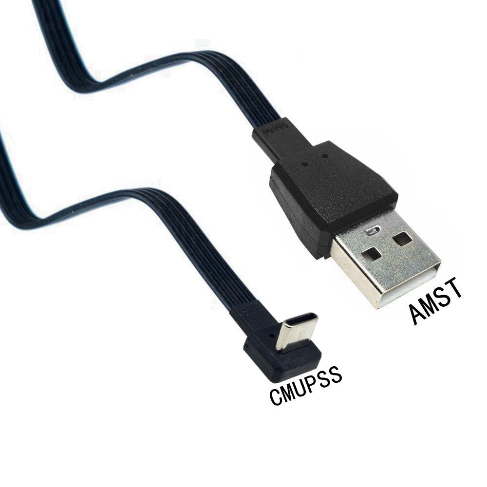 Ultra Thin Elbow C-type Data Cable USB 2.0 Double Elbow Charger Po Short-term Portable Universal 10CM-100CM 30CM