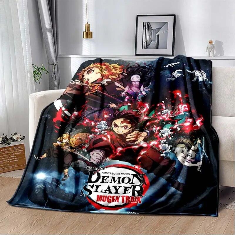 Модное одеяло Demon Slayer-легкое фланелевое покрывало для дивана и кровати, одеяло с цифровой печатью из мягкой фланелевой ткани с червями