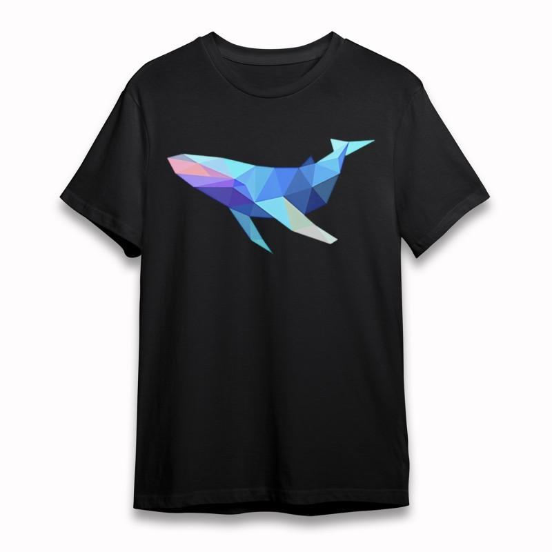 Women's Plus Size Classic T-Shirt Mens Womens Tees Top Mosaic Whale Marine Life Art 100% Cotton Tee