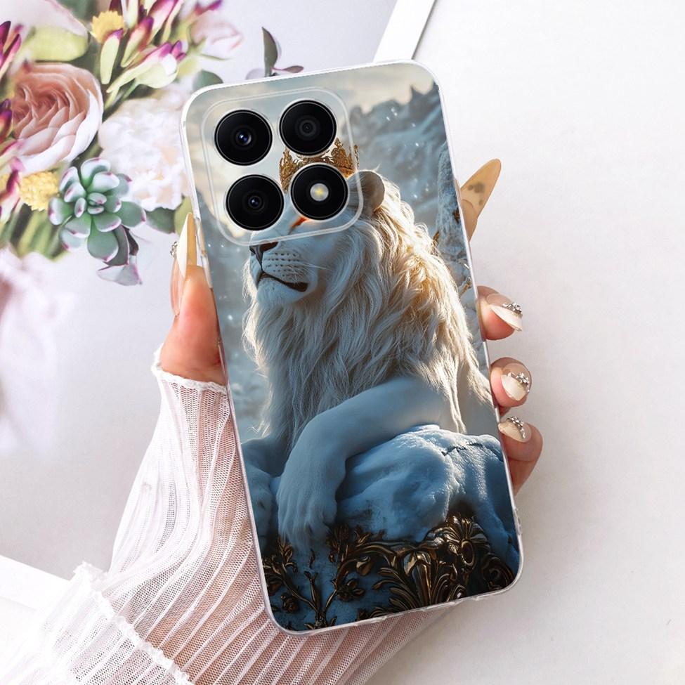 For Honor X8a 4G Case Transparent Cute Cat Fashion Butterfly Funny Painted Casing CRT-LX1 CRT-LX2 CRT-LX3