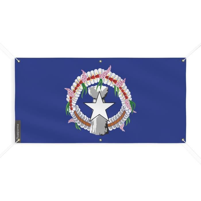 Bannière - Îles Mariannes Du Nord - 180x360cm - Polyester - 6 Œillets - Imprimée En Numérique