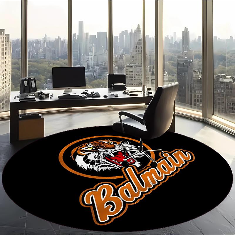 Wests Tigers (1) Round Office Rug Decorative Floor Rug for Office Bedroom Living Room and Home Space