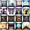 Cushion Cover 45x45 Horror Pumpkin Printed Halloween Decorative Sofa Cushions Pillowcases Polyester Home Decor Pillowcover