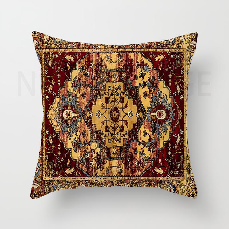 Red Moroccan Ethnic Short Plush Pillowcase Living Room Bedroom Sofa Cushion Cover Home Decor 40x40 45x45 50x50 60x60