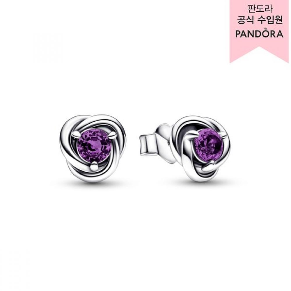 Pandora Purple Eternity Circle Stud Earrings