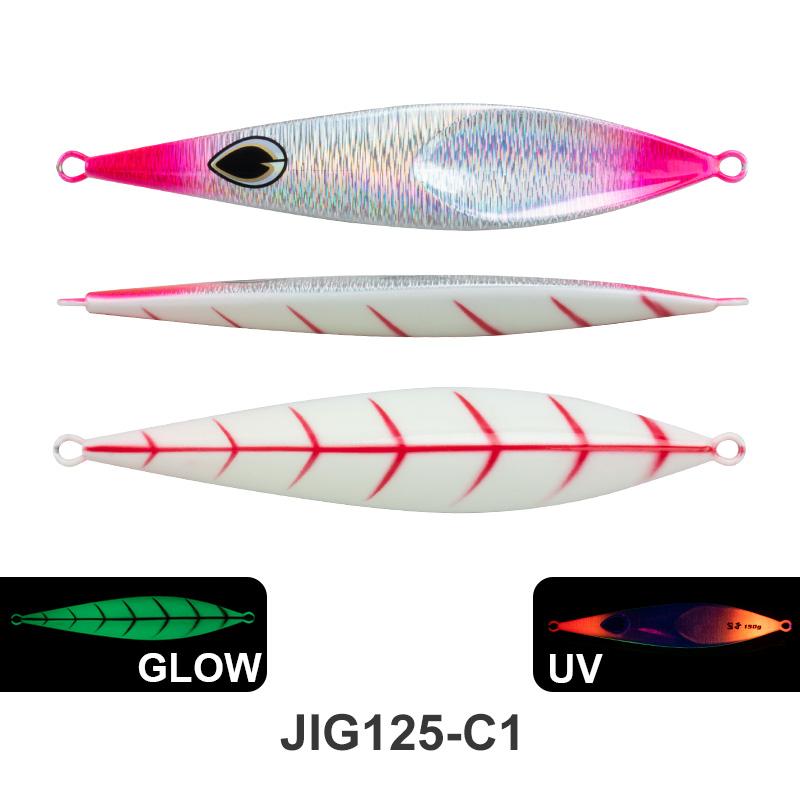 TEASER Fishing J125 Fishing Accessories Bait Saltwater 80g 100g 150g Luminous Vertical Slow Pitch Lead Fishing Lure Metal Jigs