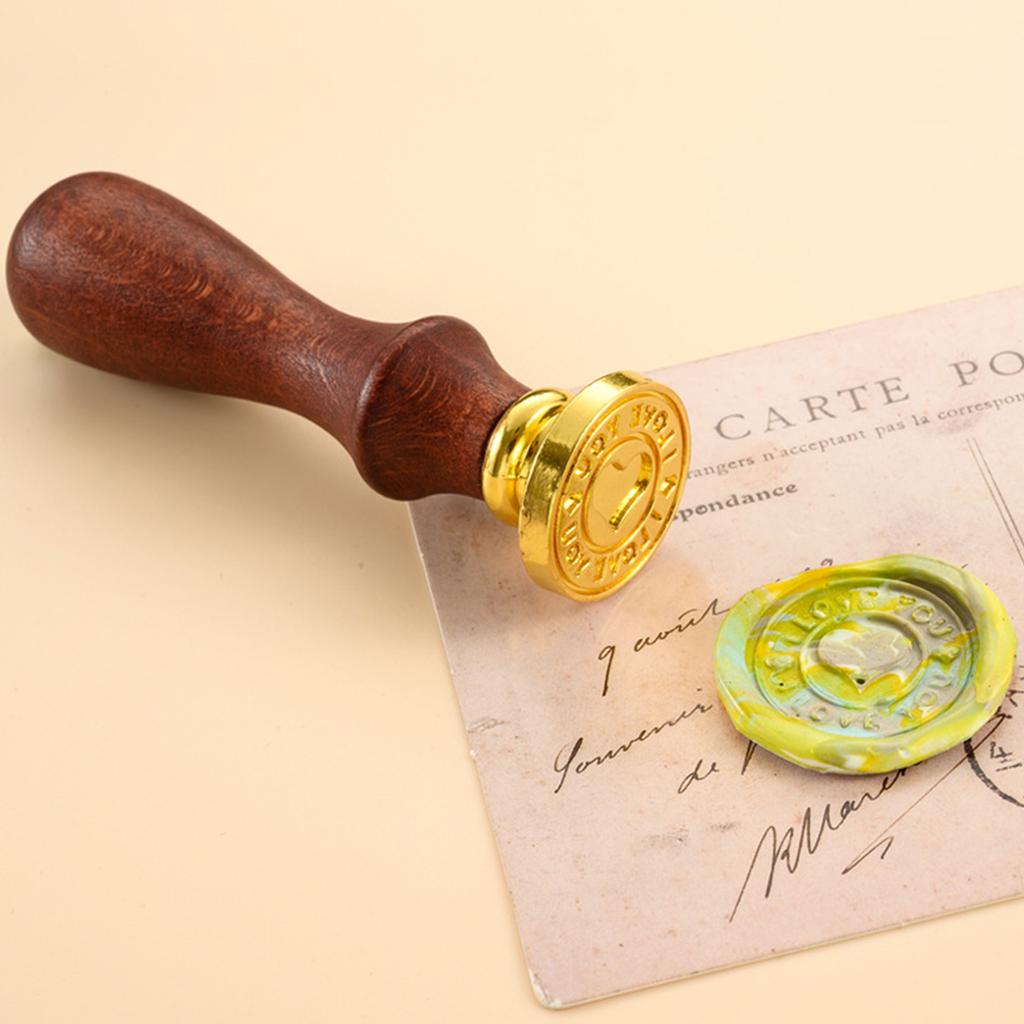 Набор штампов с сургучной печатью, ретро, ​​винтажный сургуч, штамп с деревянной ручкой, сменная головка штампа с подарком