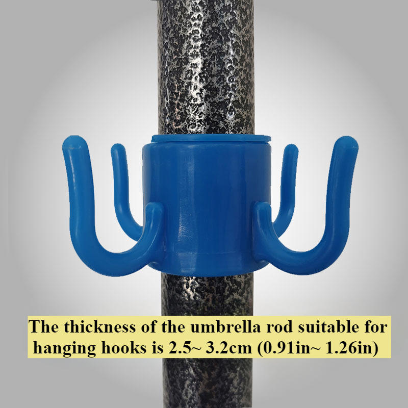 Beach Patio Umbrella Hanging Hook Beach Camping Trips Four-corner Plastic Umbrella Holder Hanger for Towels Hat Clothes