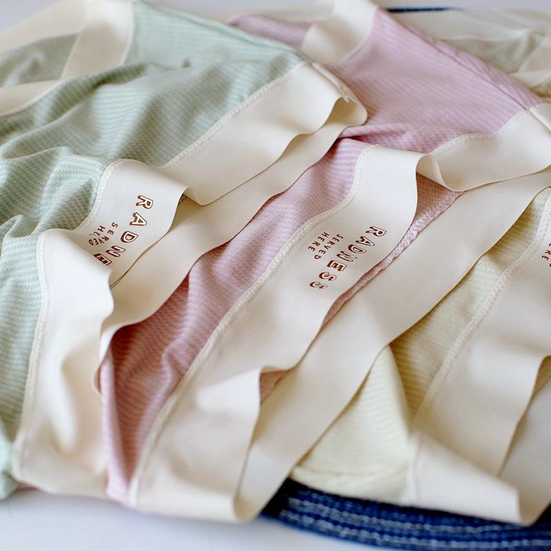 Soft Underwear High Elasticity Plus Size Panty Women's Mid-waist Comfortable Panties Package Hip Breathable Striped Bottoms