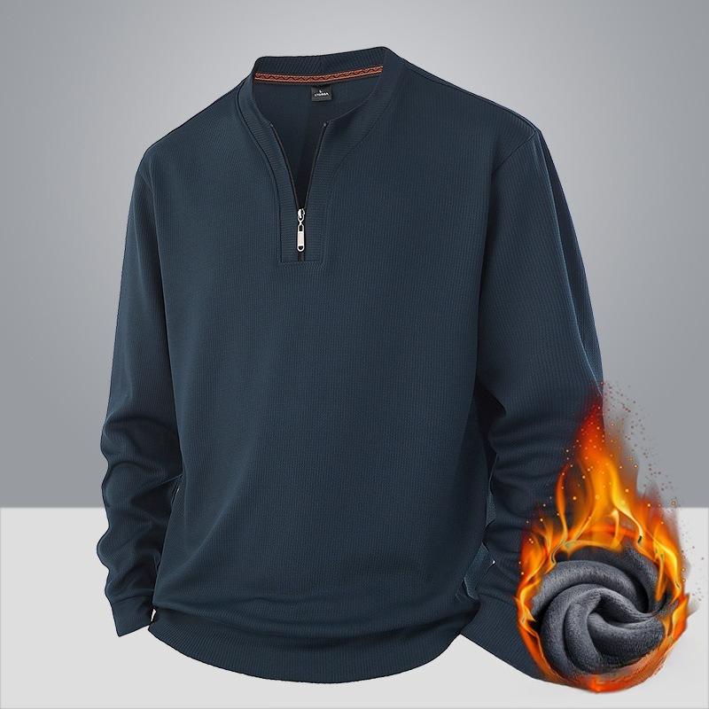 Мужской утепленный теплый модный универсальный свитер большого размера, тяжелый, из мягкой ткани, с круглым вырезом, свободный, повседневный, спортивный, с длинным рукавом