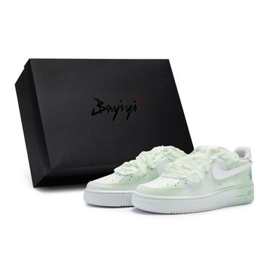 Кроссовки Nike Air Force 1 Low Skateboard Shoes GS Белые Зеленые DH2920-111(Team80-S-BOX)