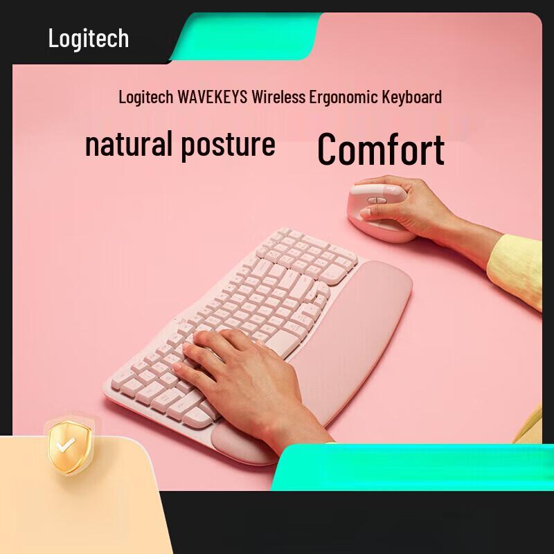 Logitech WAVE KEYS LIFT COMBO Wireless Ergonomic Keyboard and Mouse Combo