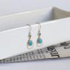 Серьги-подвески Leaf K18 Gold, бирюзовые, с подвесками London Blue Topaz, серьги-крючки, 18-каратное золото, камень-подарок на день рождения для женщин, ноябрь-декабрь