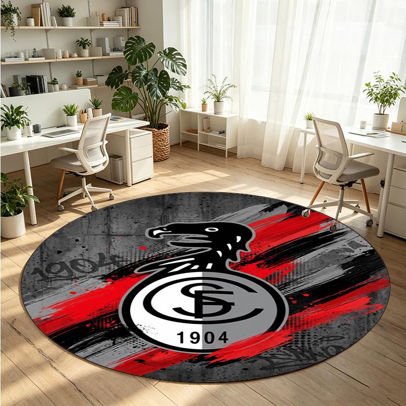 SC Freiburg FC Printed Round Crystal Velvet Rug Soft Non Slip Floor Carpet For Bedroom Holiday Gift