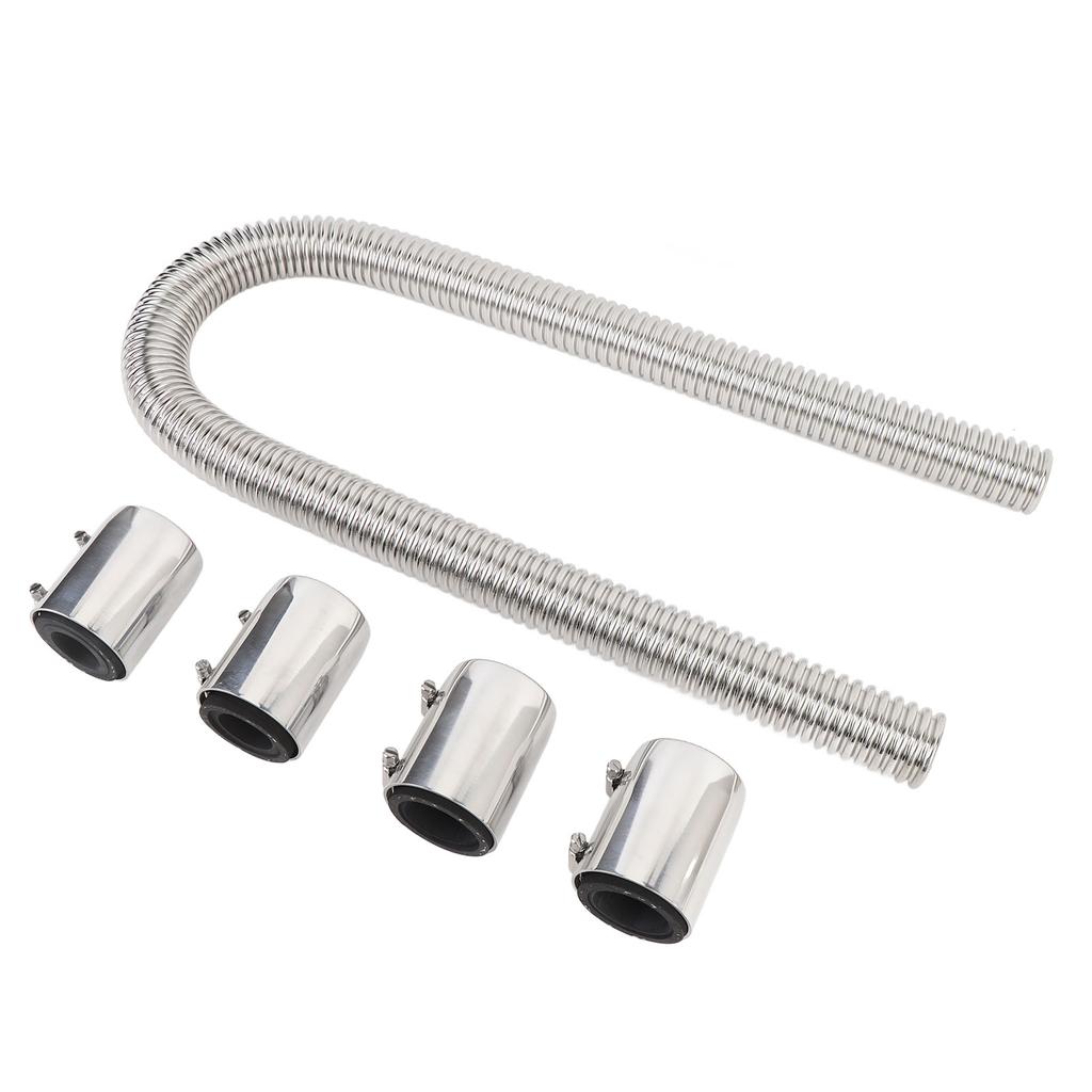 Radiator Flexible Coolant Water Hose Kit with Cap Clamp Stainless Steel 48 Inch Universal Engine Cooling Water Hose Kit