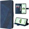 Protective Case - BOOLING - for Samsung Galaxy A14/A14 5G - PU Leather - Navy Blue - Embossed Pattern