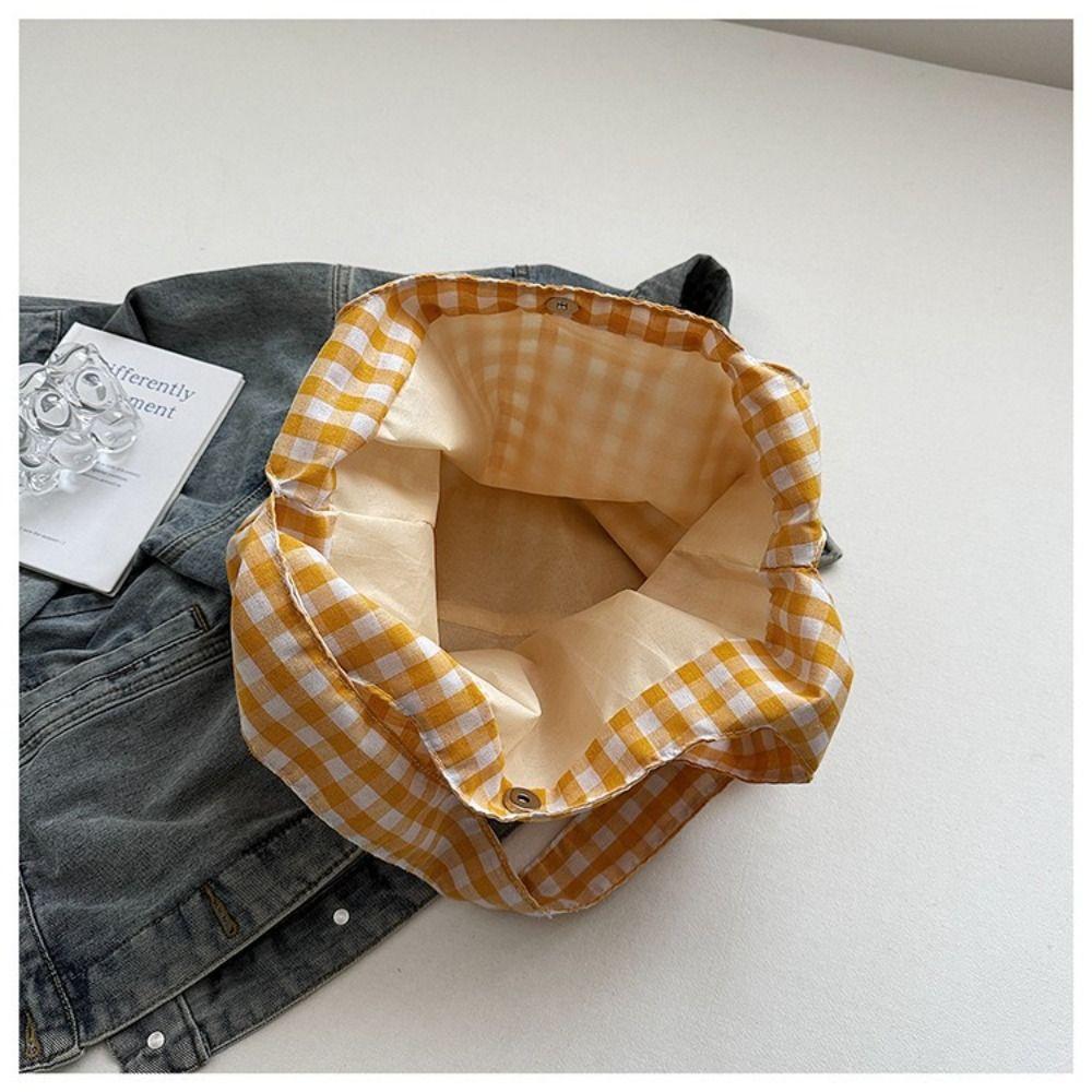 Large Capacity Single Shoulder Bag Lightweight Women's Handbag Plaid Underarm Bags  Spring Summer