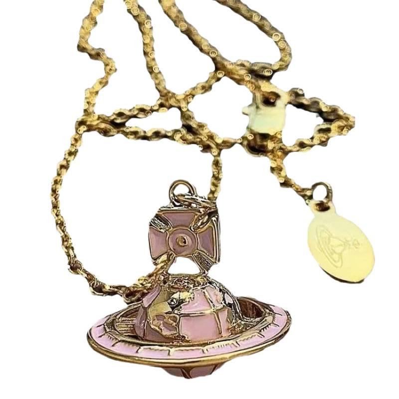 Ожерелье-глобус «Звездное небо» вдовствующей императрицы: Женский европейский и американский дизайн с 3D эмалированными планетами.