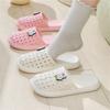 Summer Baotou Cool Slippers Ladies Bathroom Bath Home Indoor and Outdoor Wear Smooth Flat Bottom Beach Hole Shoes Women