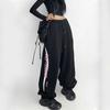 Y2K Letter Print Black Jogging Sweatpants Women Streetwear Wide Leg Sports Pants Oversized Hip Hop Punk Joggers Korean Style