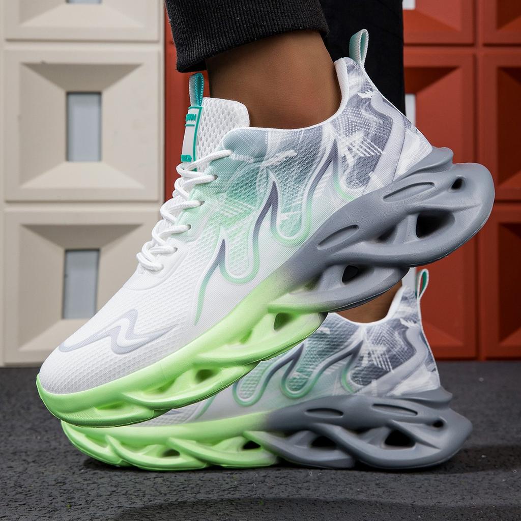 YRZL Unisex Running Shoes Women Men Lightweight Mesh Breathable Comfortable Flat Soft Tennis Shoes Summer Lace-up Sneakers Woman