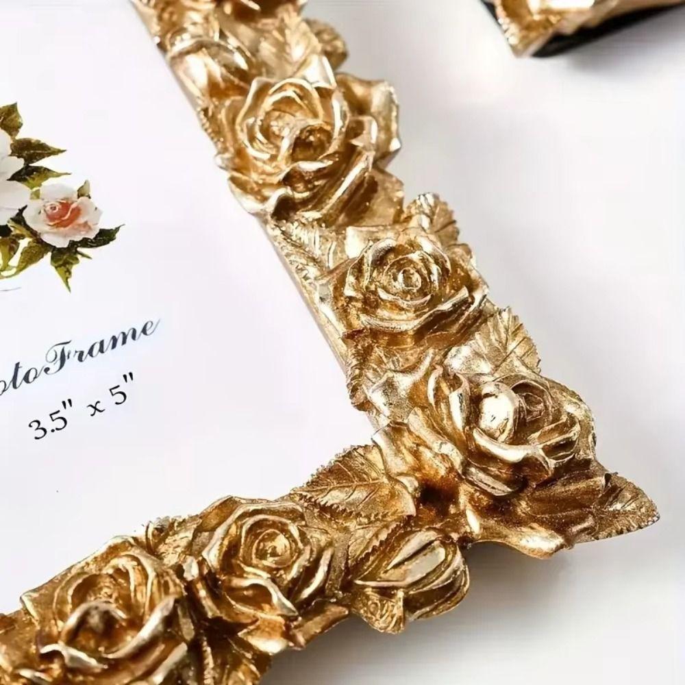 European Style Photo Frame 5/6/7 Inch Photo Props Frame Ornaments Rose Edged Picture Frame Wedding