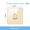 Gold UK 13A Tempered Glass USB Socket Plug,18W Type-C Fast Charging Universal 3pin Dual Power Outlet,Wall LED 2way Light Switch