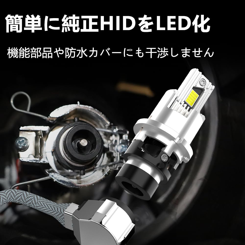 Светодиодная фара CIWENDAN D2S, Беспроводная, Встроенный канселлер, Поддерживает , Белый 6500K, , Вентилятор в комплекте,