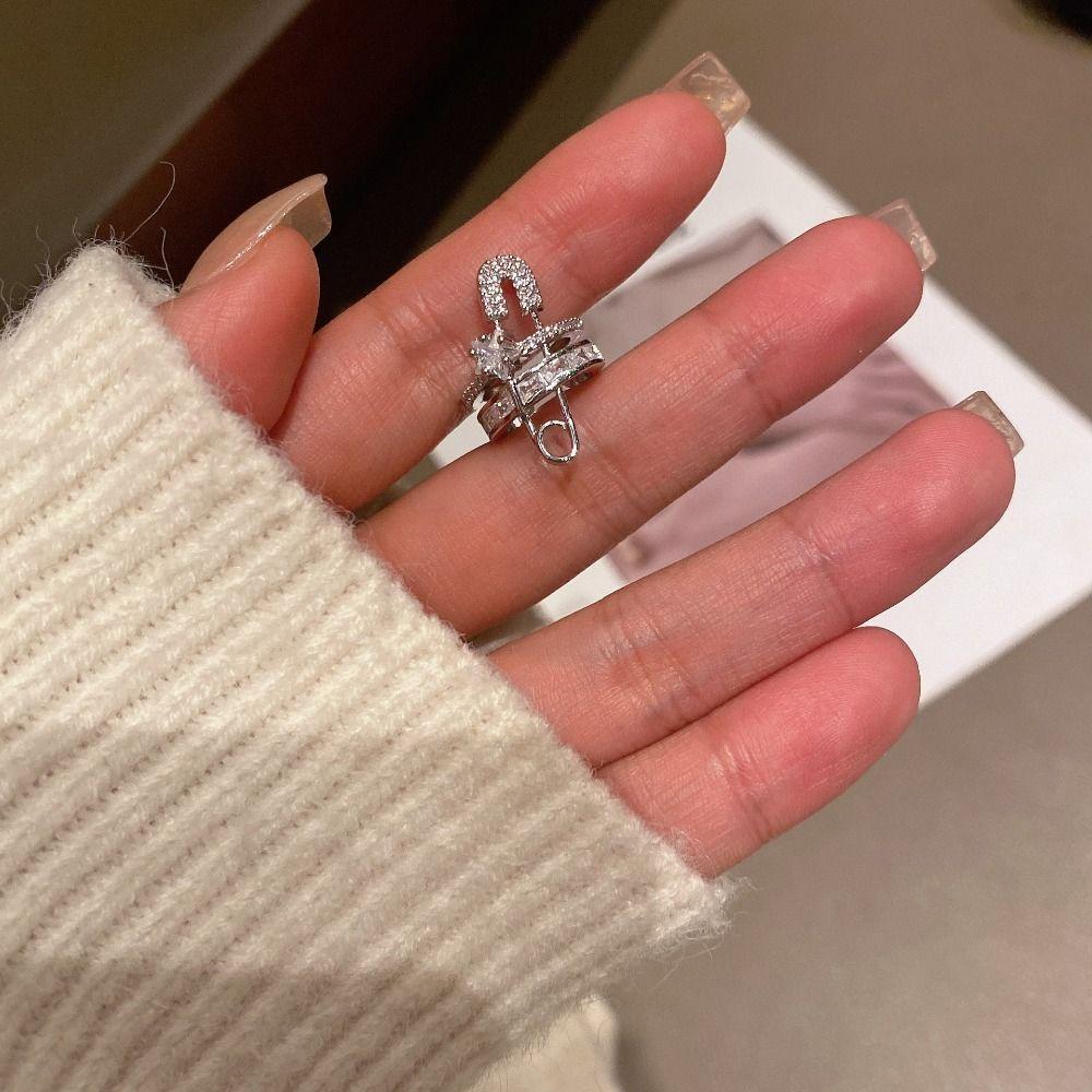 Шпилька Изящная Элегантная Корейский Стиль Кафф Серьга Женские Украшения Циркон Клипса для Уха Серьга в Стиле Скрепки