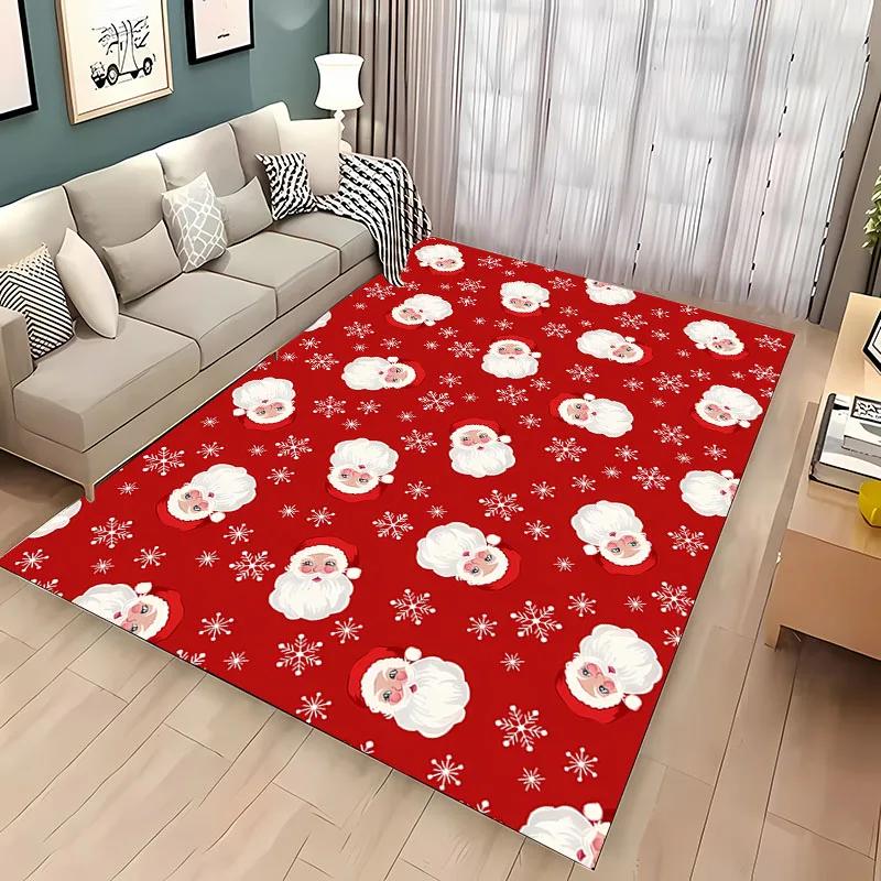 Christmas Theme Soft Carpet, Living Room Bedroom Home Decor Carpet Garden Lawn Carpet Kitchen Kids Bedroom Mat New Year Present