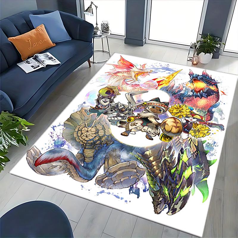 1pc Anime Cat & Dragon Chair Mat: Cute Cartoon Design, Non-Slip Carpet for Office, Home Decor - Perfect Gift for Anime Lovers!Y020