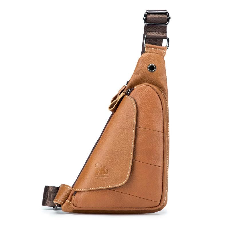 LAOSHIZI Мужские нагрудные сумки из натуральной кожи, сумка через плечо, треугольная сумка через плечо, Blosa, телефон, маленькая Mochila, деловая поездка