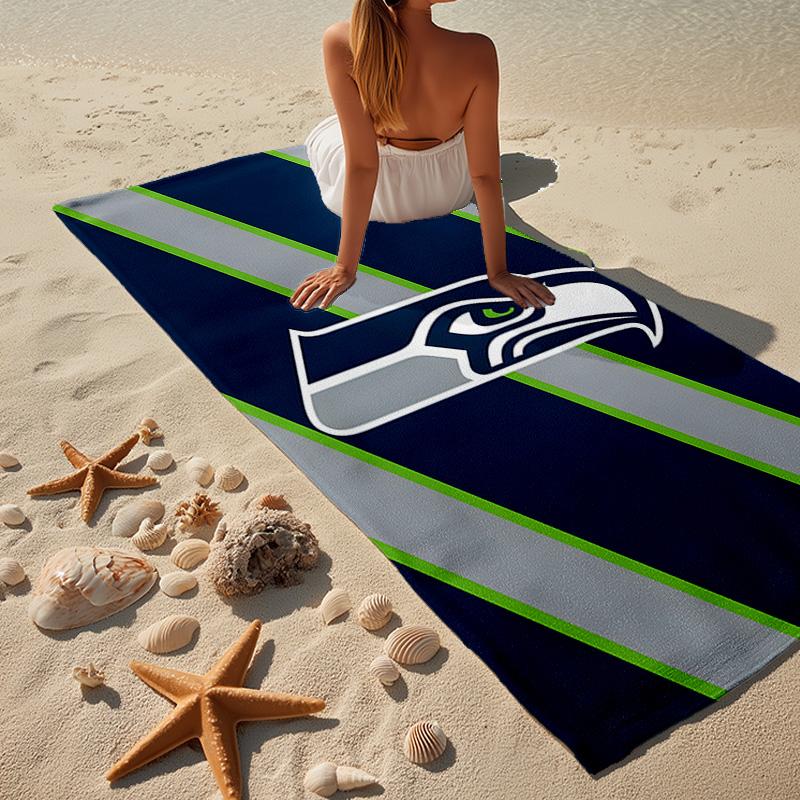 Seahawks Team Spirit Microfiber Beach Towel, Lightweight And Quick-Dry, for Summer Travel, Beach Essential, Swimming Pool