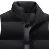 Men Winter Waistcoat Thick Padded Windproof Sleeveless Stand Collar Neck Protection Zipper Pockets Cardigan Solid Color Wintwer Outdoor Outerwear